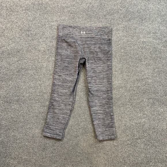 Under Armour Leggings Womens M Medium Gray Seamless Knit Compression Capri - Picture 8 of 10